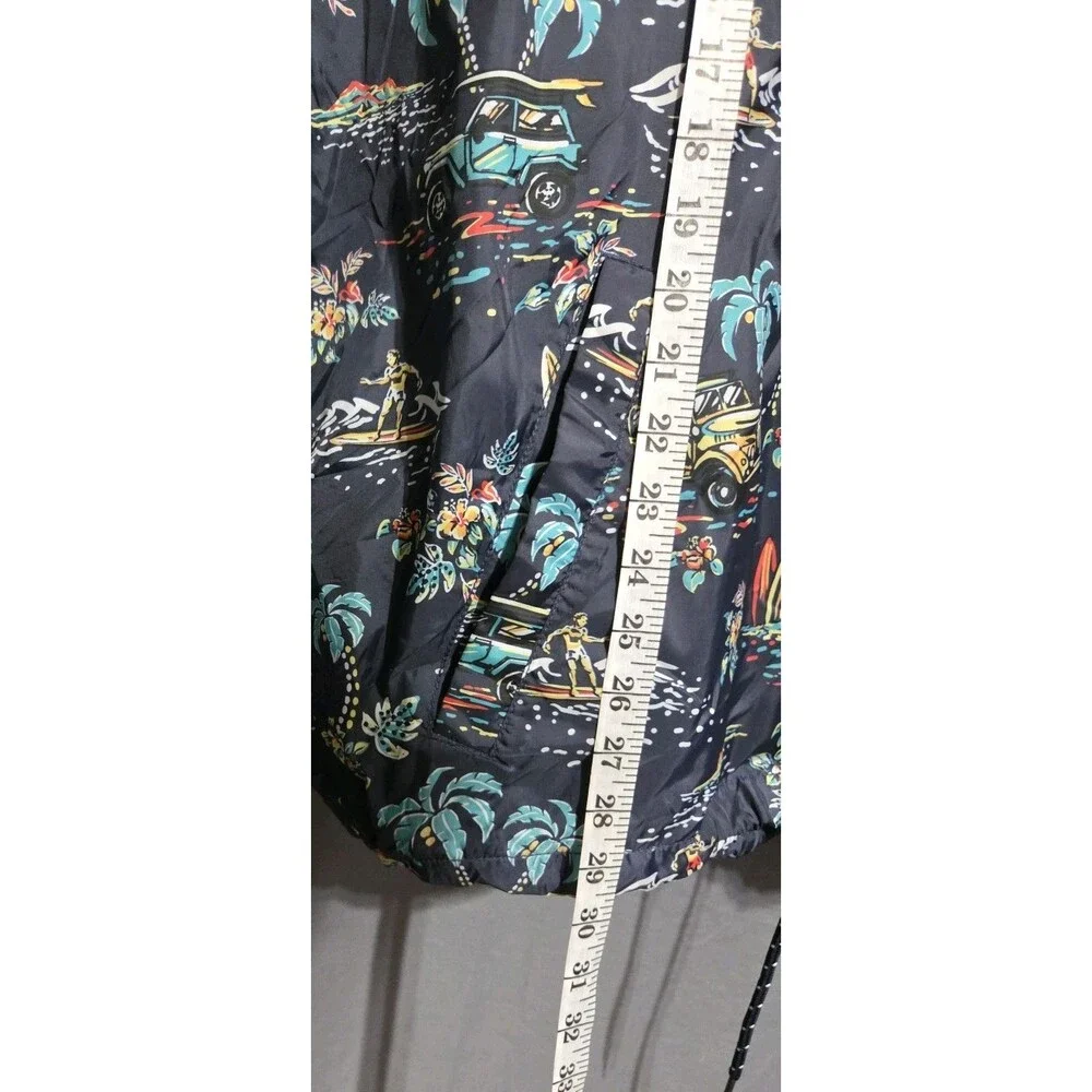 Gap Coach Jacket Mens XXL Tropical Hawaiian Windbreaker Snap Closure Drawstring
